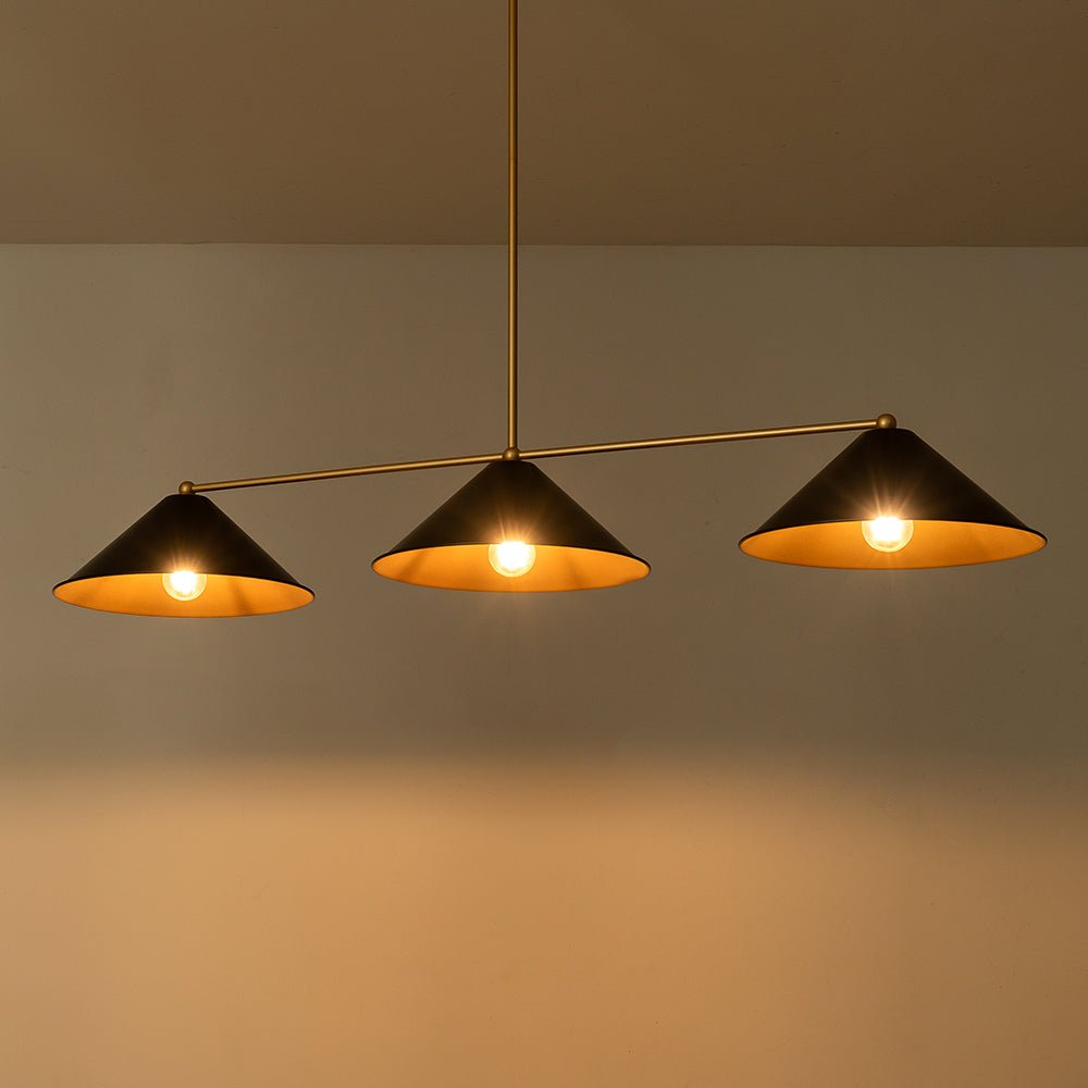 Rauduvix Black Cone Shade Metal Pendant