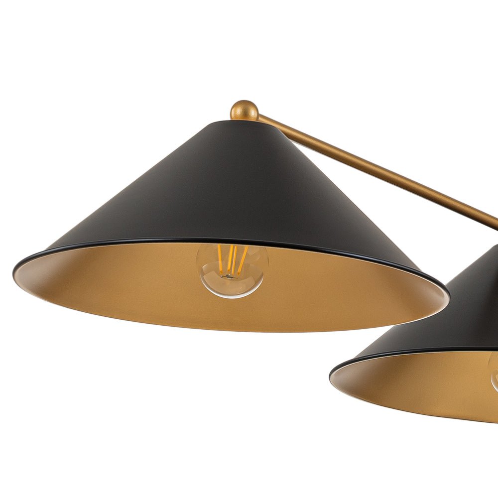 Rauduvix Black Cone Shade Metal Pendant