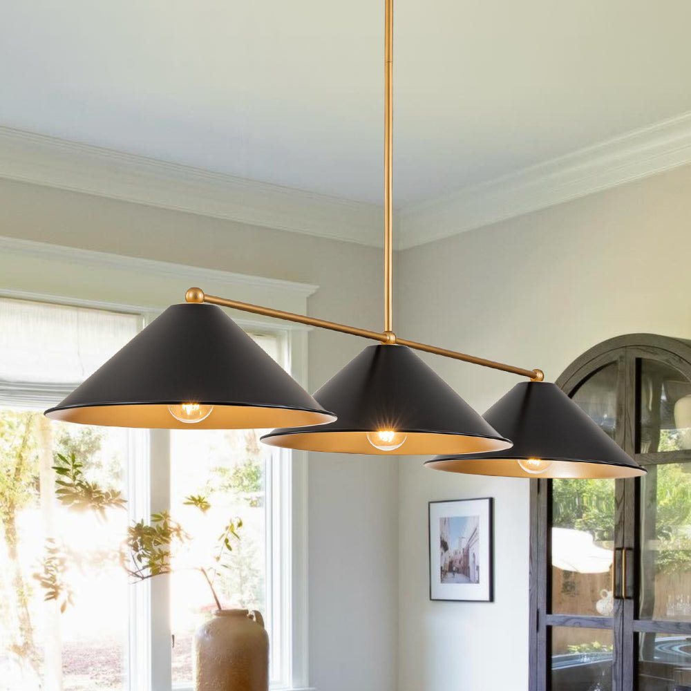 Rauduvix Black Cone Shade Metal Pendant