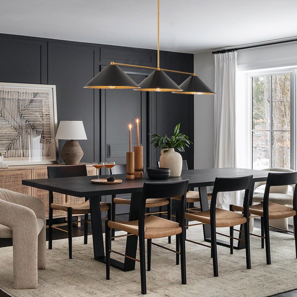 Rauduvix Black Cone Shade Metal Pendant
