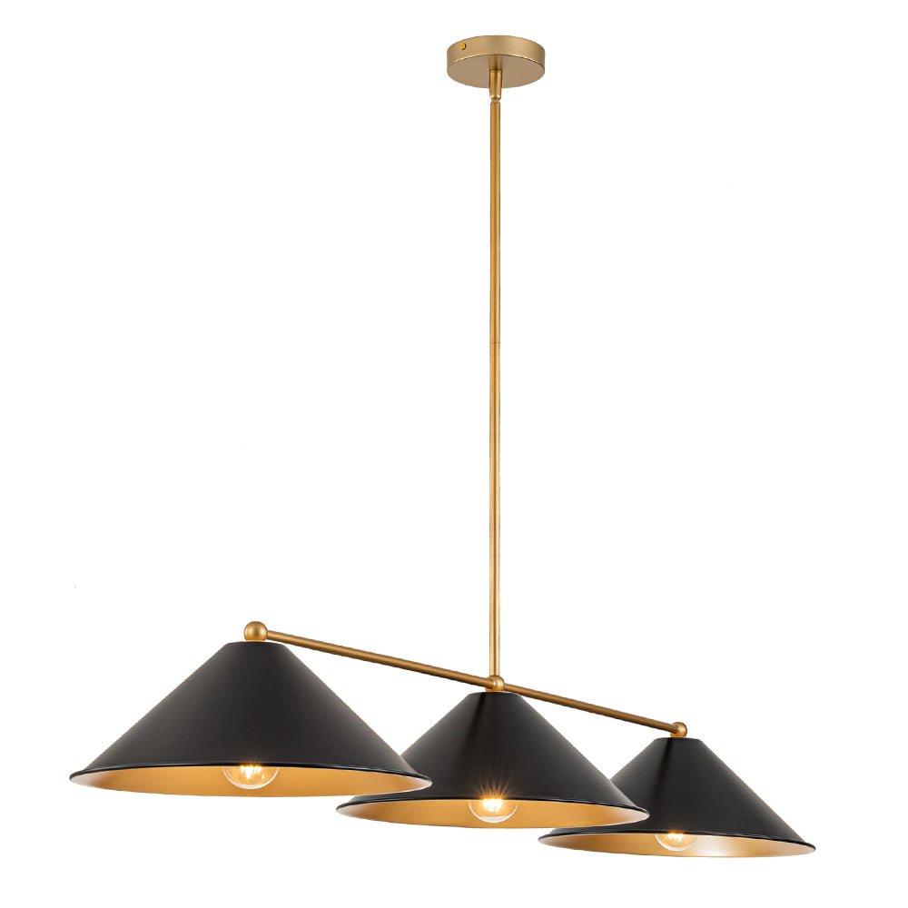 Rauduvix Black Cone Shade Metal Pendant