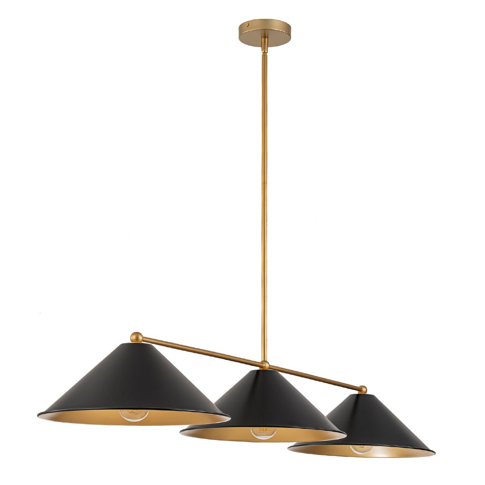 Rauduvix Black Cone Shade Metal Pendant