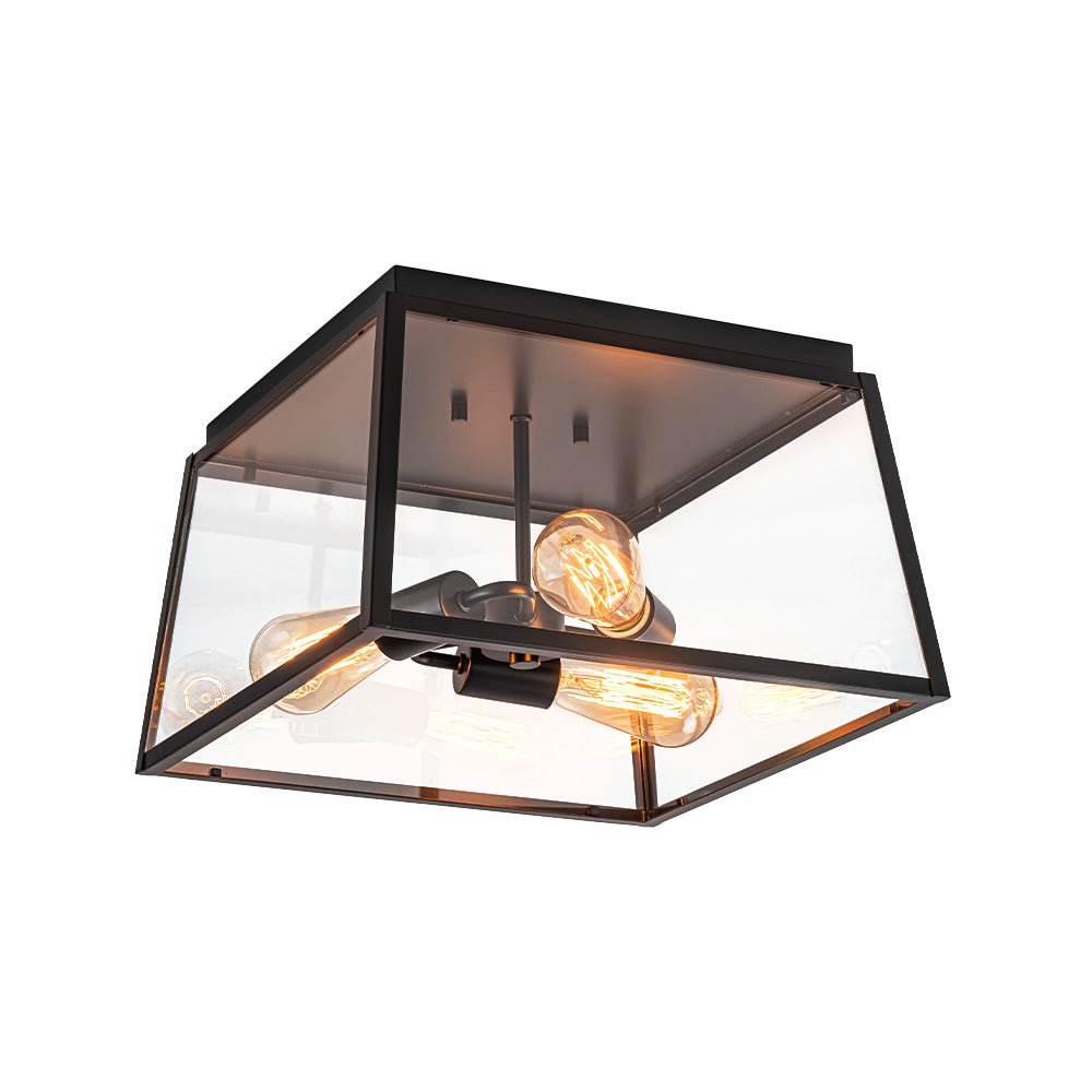 Gloruvyr Square Box Clear Glass Ceiling Light