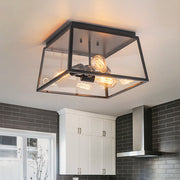 Gloruvyr Square Box Clear Glass Ceiling Light