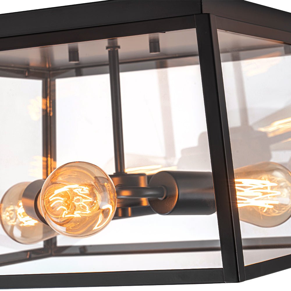 Gloruvyr Square Box Clear Glass Ceiling Light
