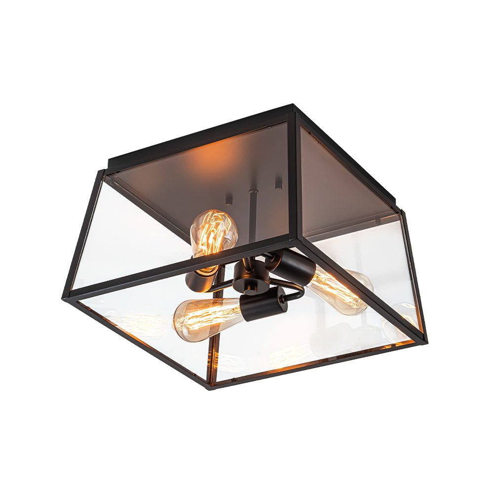 Gloruvyr Square Box Clear Glass Ceiling Light