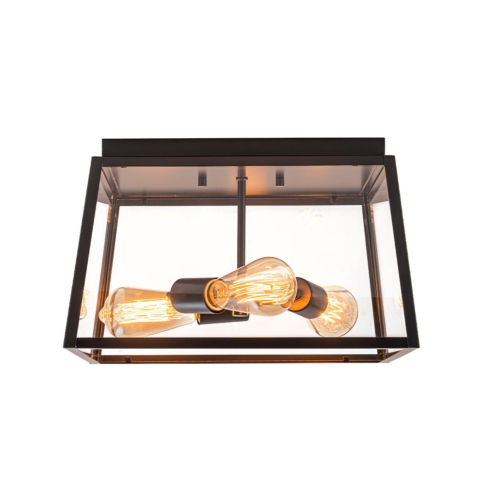 Gloruvyr Square Box Clear Glass Ceiling Light