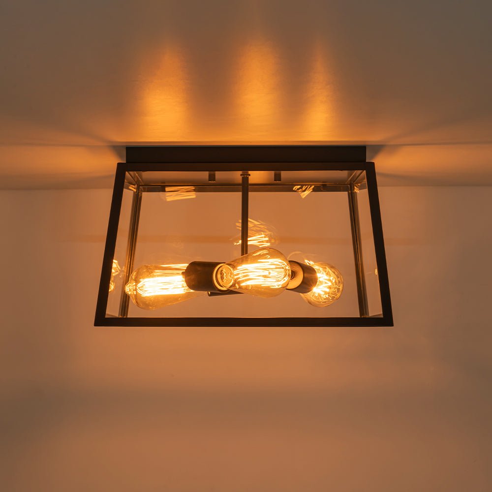 Gloruvyr Square Box Clear Glass Ceiling Light