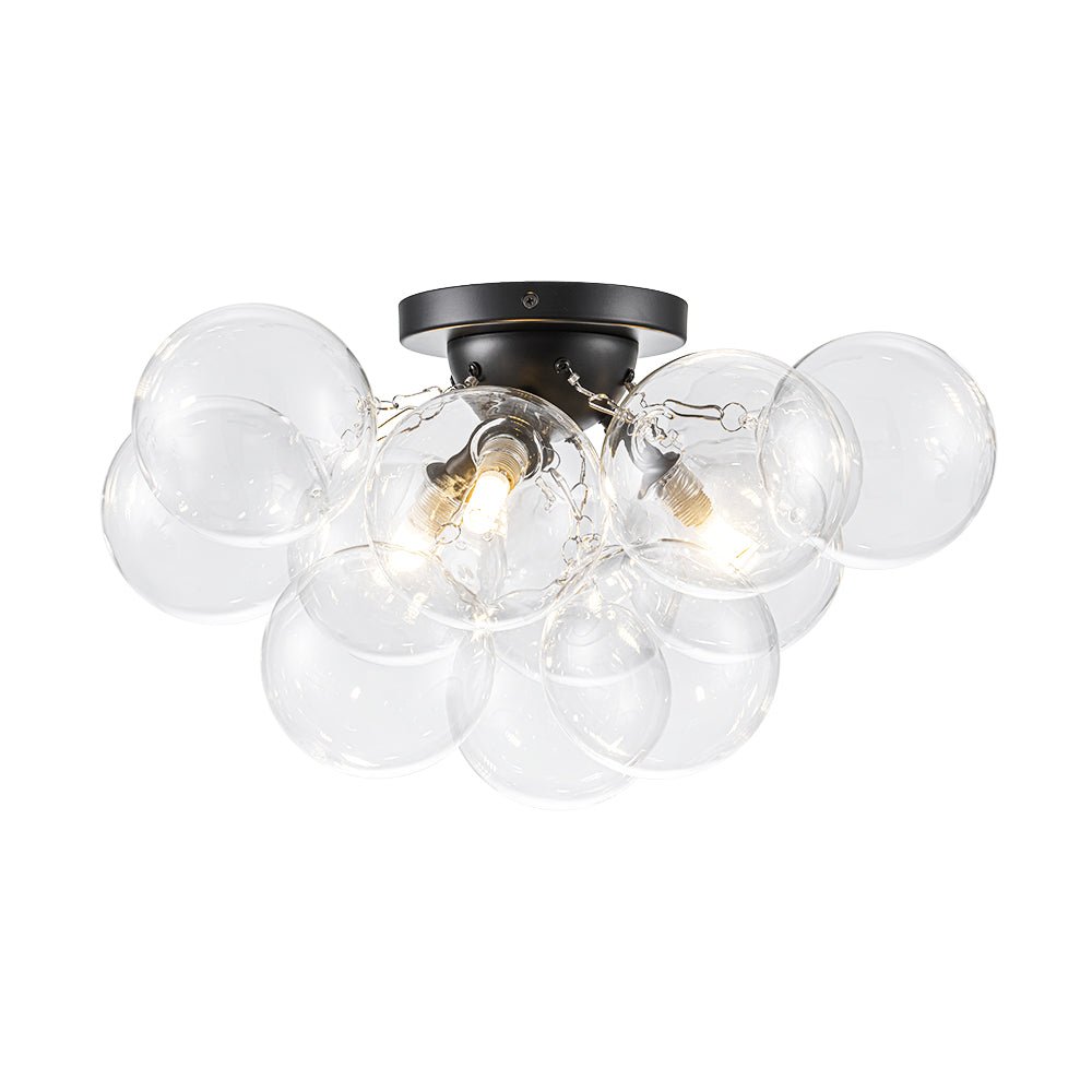 Lumira Globe Bubble Brass Glass Ceiling Light