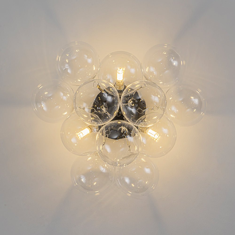 Lumira Globe Bubble Brass Glass Ceiling Light