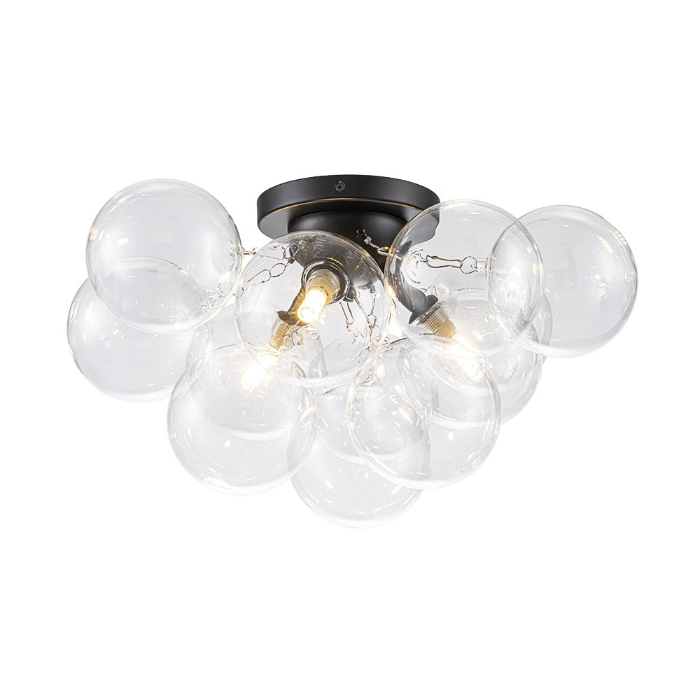 Lumira Globe Bubble Brass Glass Ceiling Light