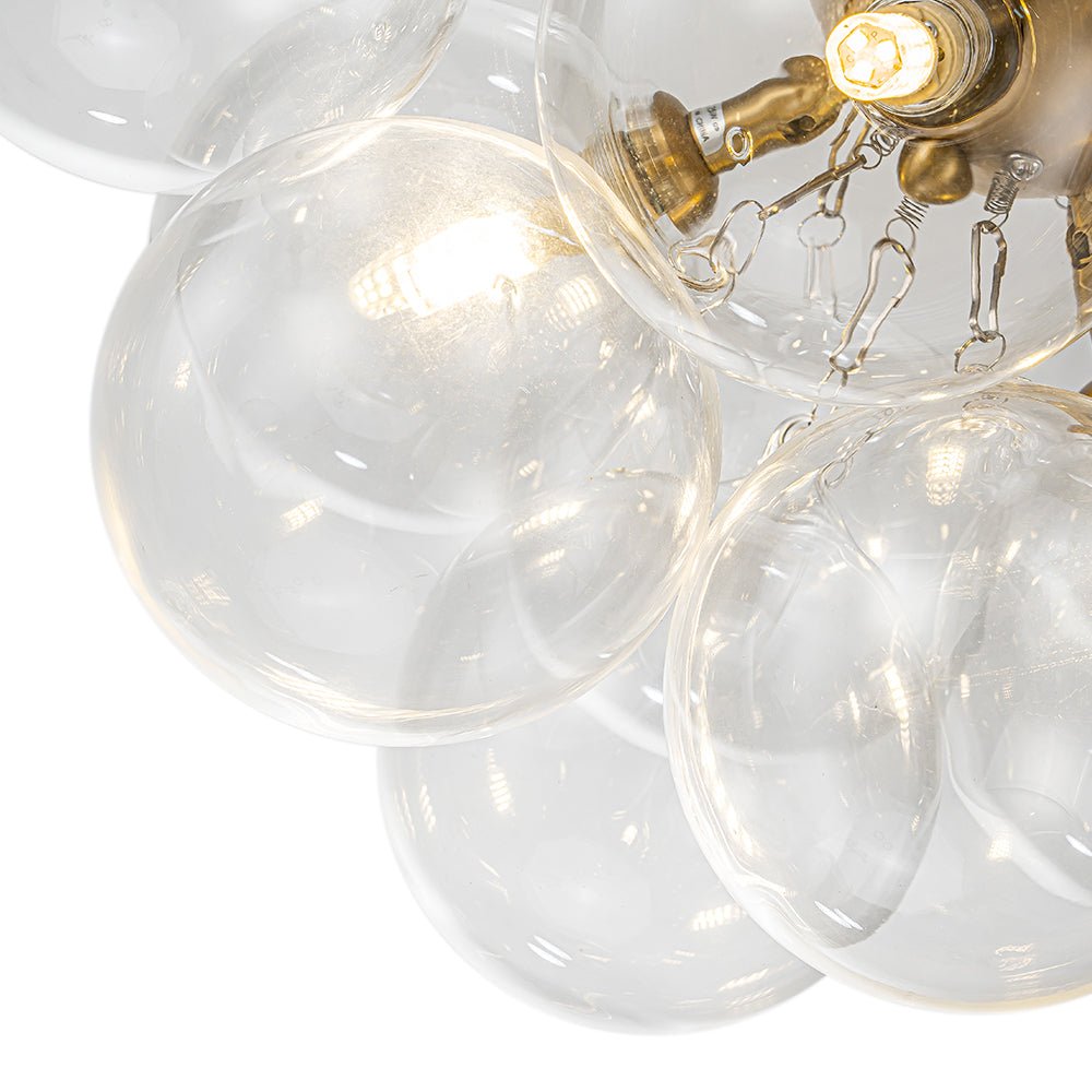 Lumira Globe Bubble Brass Glass Ceiling Light
