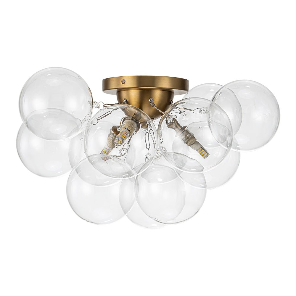 Lumira Globe Bubble Brass Glass Ceiling Light