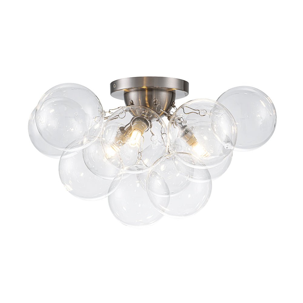 Lumira Globe Bubble Brass Glass Ceiling Light