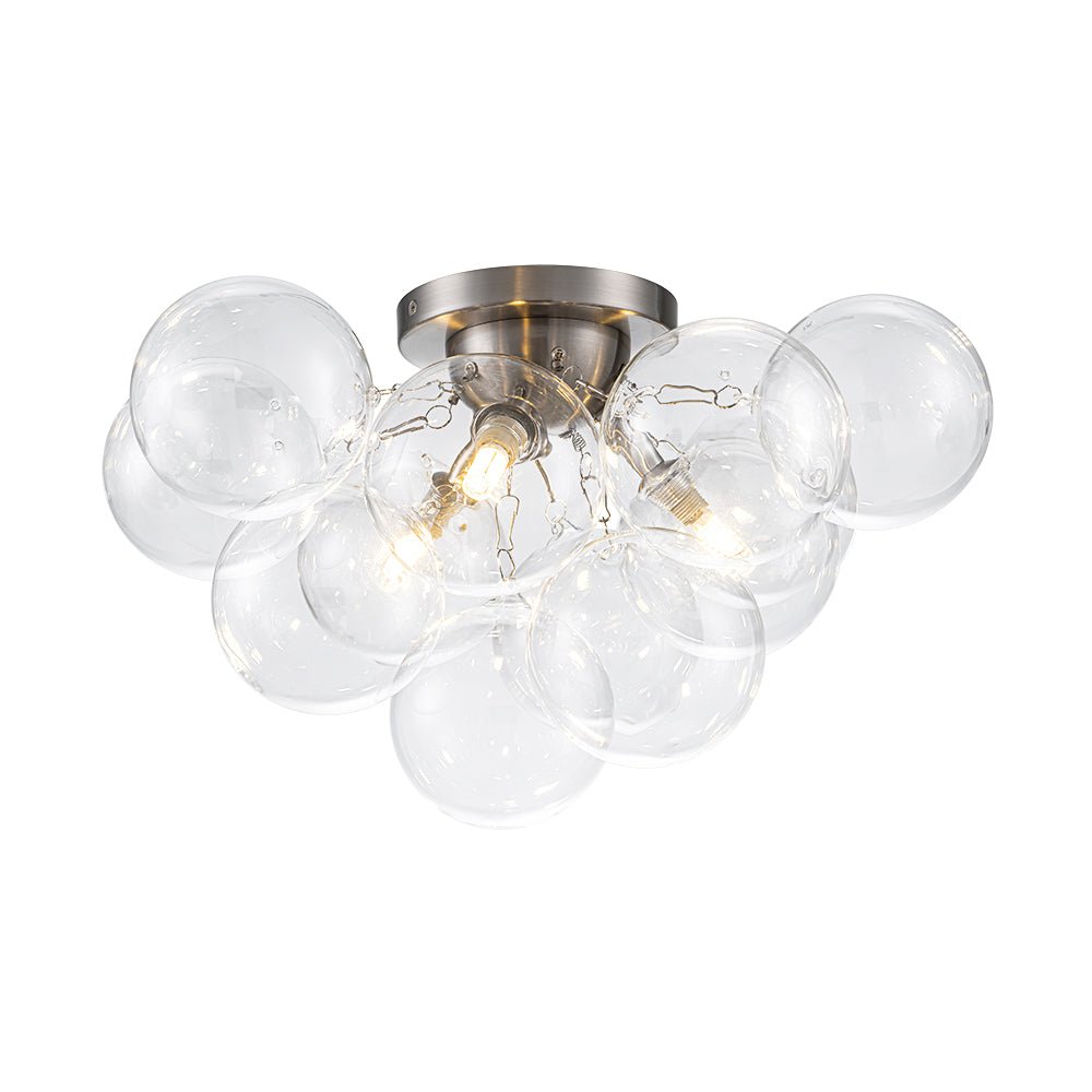 Lumira Globe Bubble Brass Glass Ceiling Light