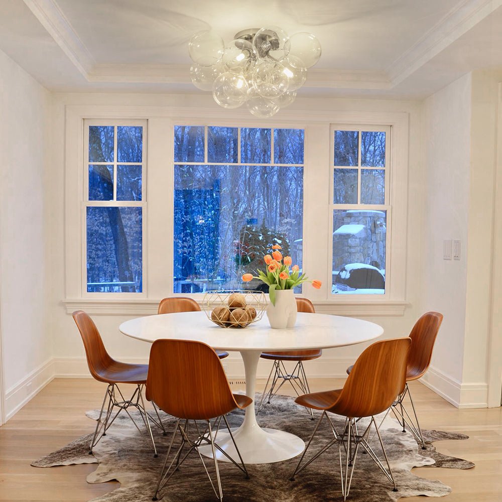 Lumira Globe Bubble Brass Glass Ceiling Light