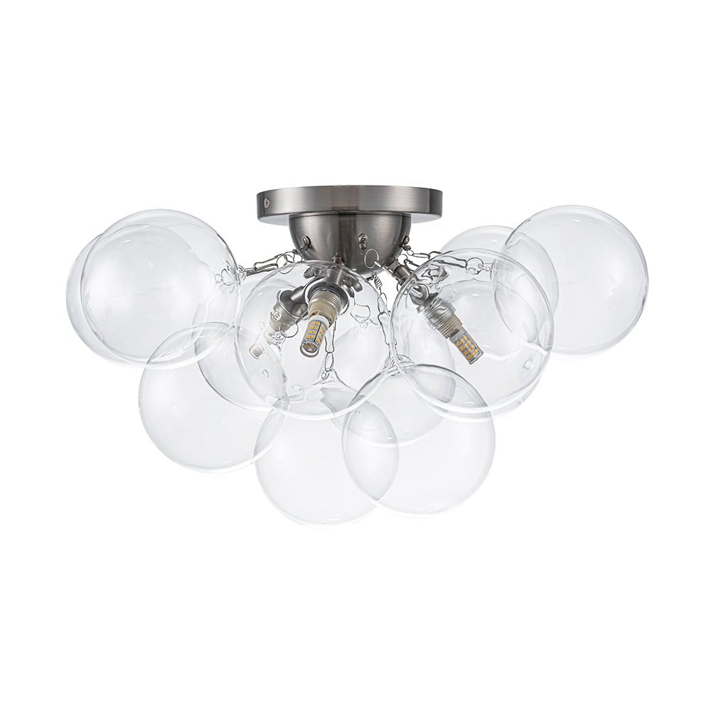 Lumira Globe Bubble Brass Glass Ceiling Light
