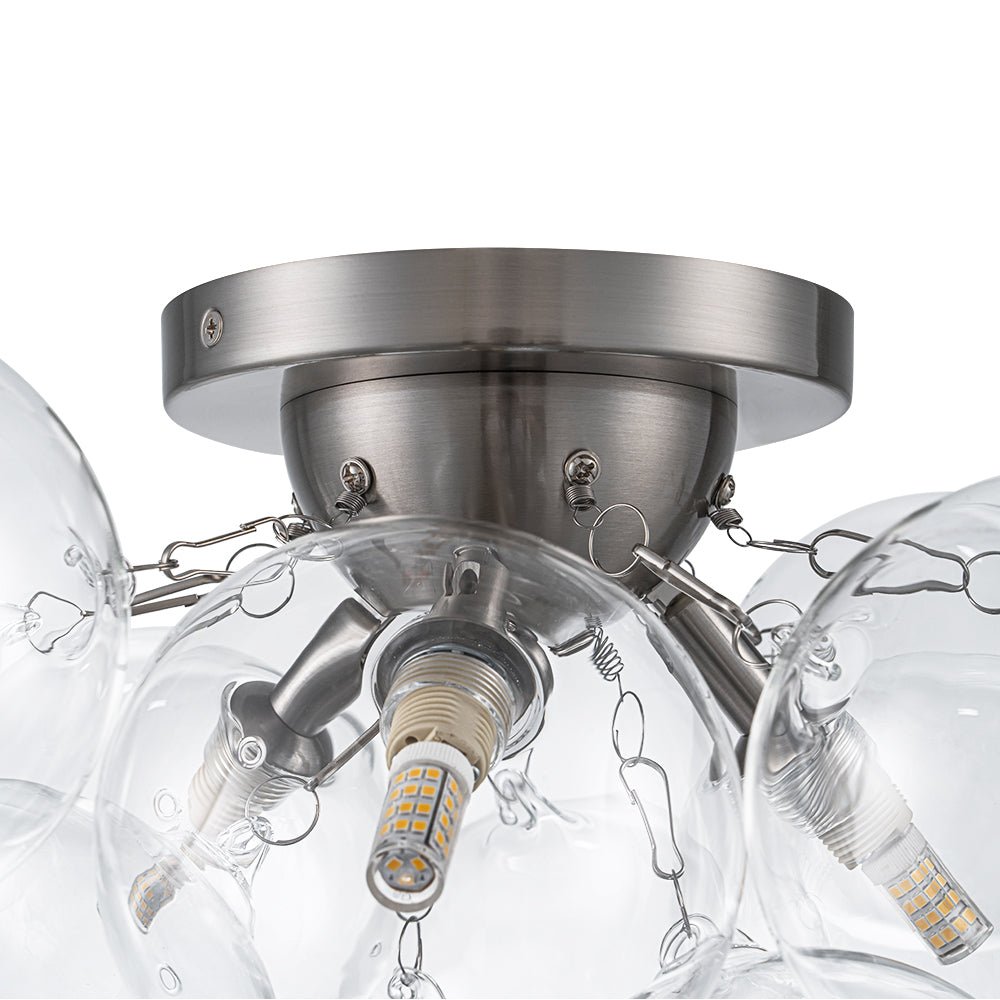 Lumira Globe Bubble Brass Glass Ceiling Light