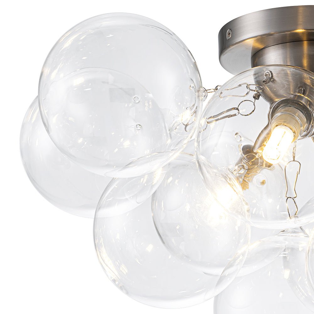 Lumira Globe Bubble Brass Glass Ceiling Light