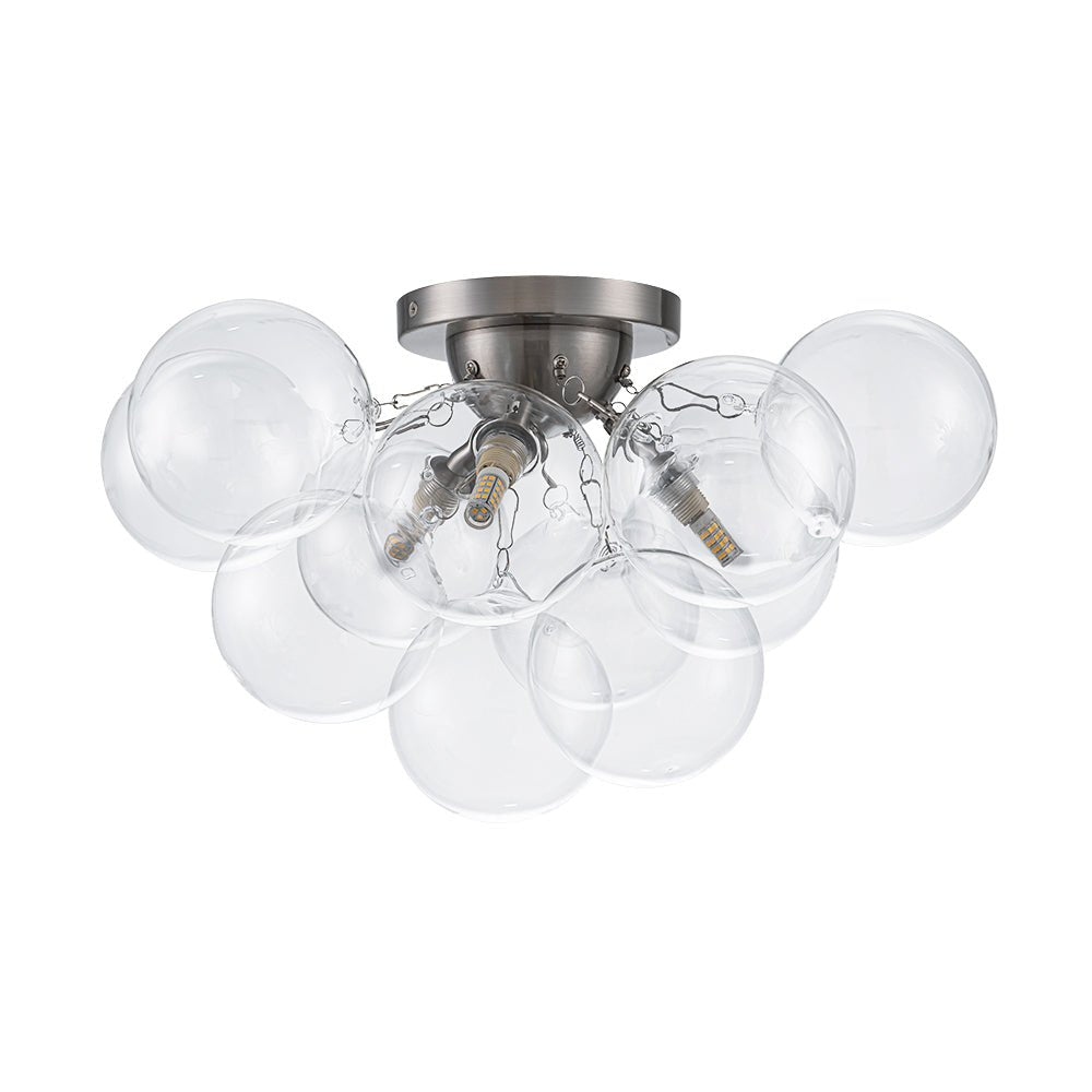 Lumira Globe Bubble Brass Glass Ceiling Light