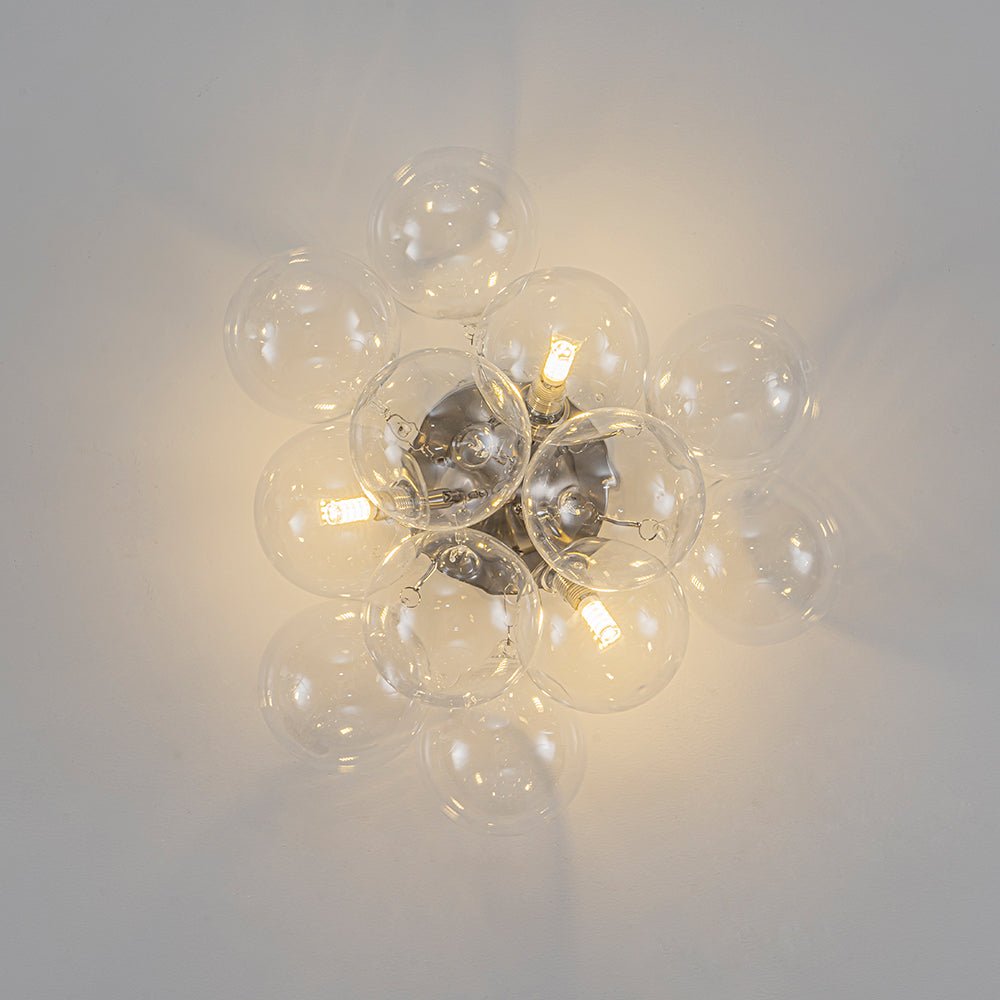 Lumira Globe Bubble Brass Glass Ceiling Light