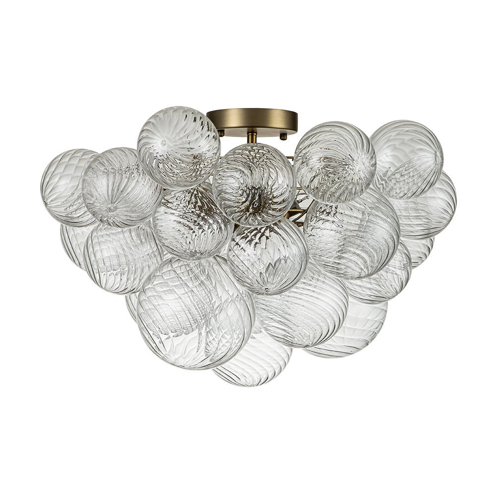 Elmyst Bubble Glass Semi Flush Chandelier - Lamp Copper