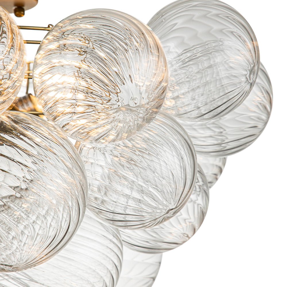 Elmyst Bubble Glass Semi Flush Chandelier - Lamp Copper