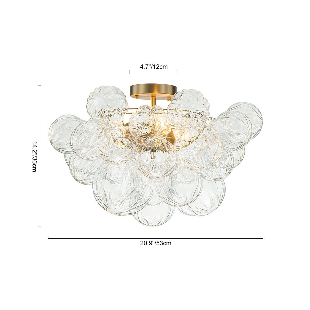 Ildvor Sculpture Glass Semi Flush Chandelier