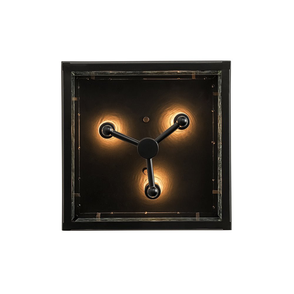 Caeluvyx Seeded Square Black Clear Glass Ceiling Light