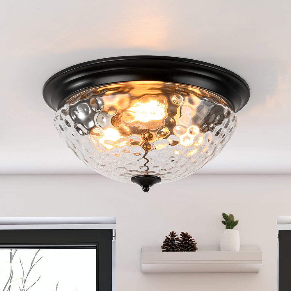 Fljotun Clear Water Glass Flush Mount Ceiling Light