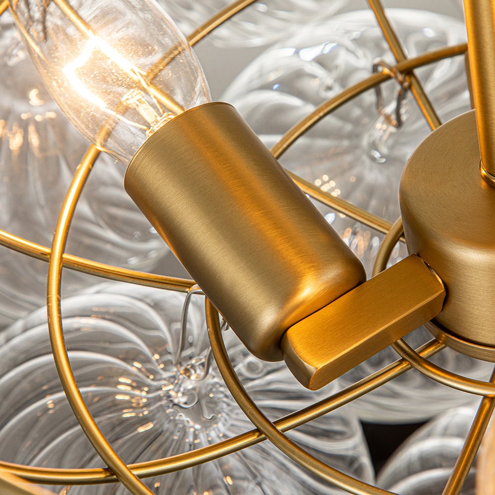 Brillia Modern Glass Bubble Semi Flush Chandelier
