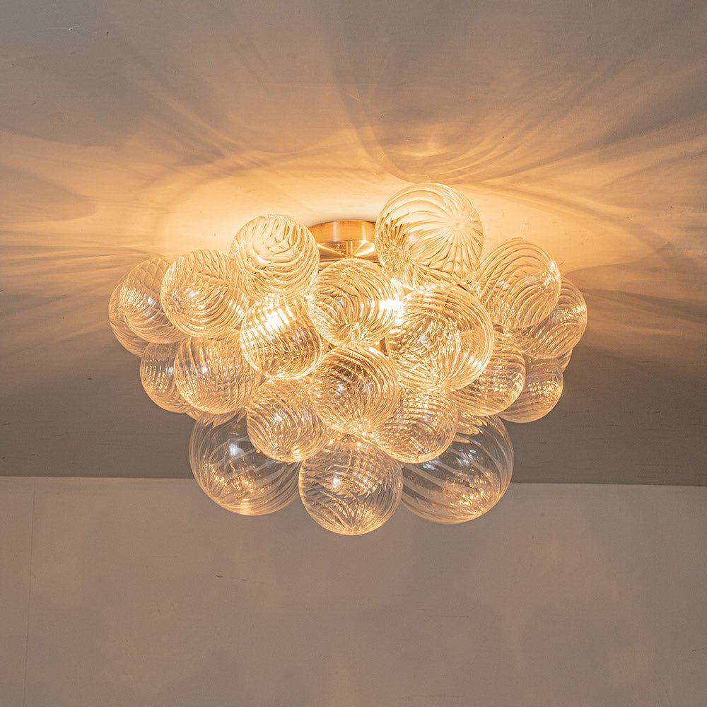 Brillia Modern Glass Bubble Semi Flush Chandelier
