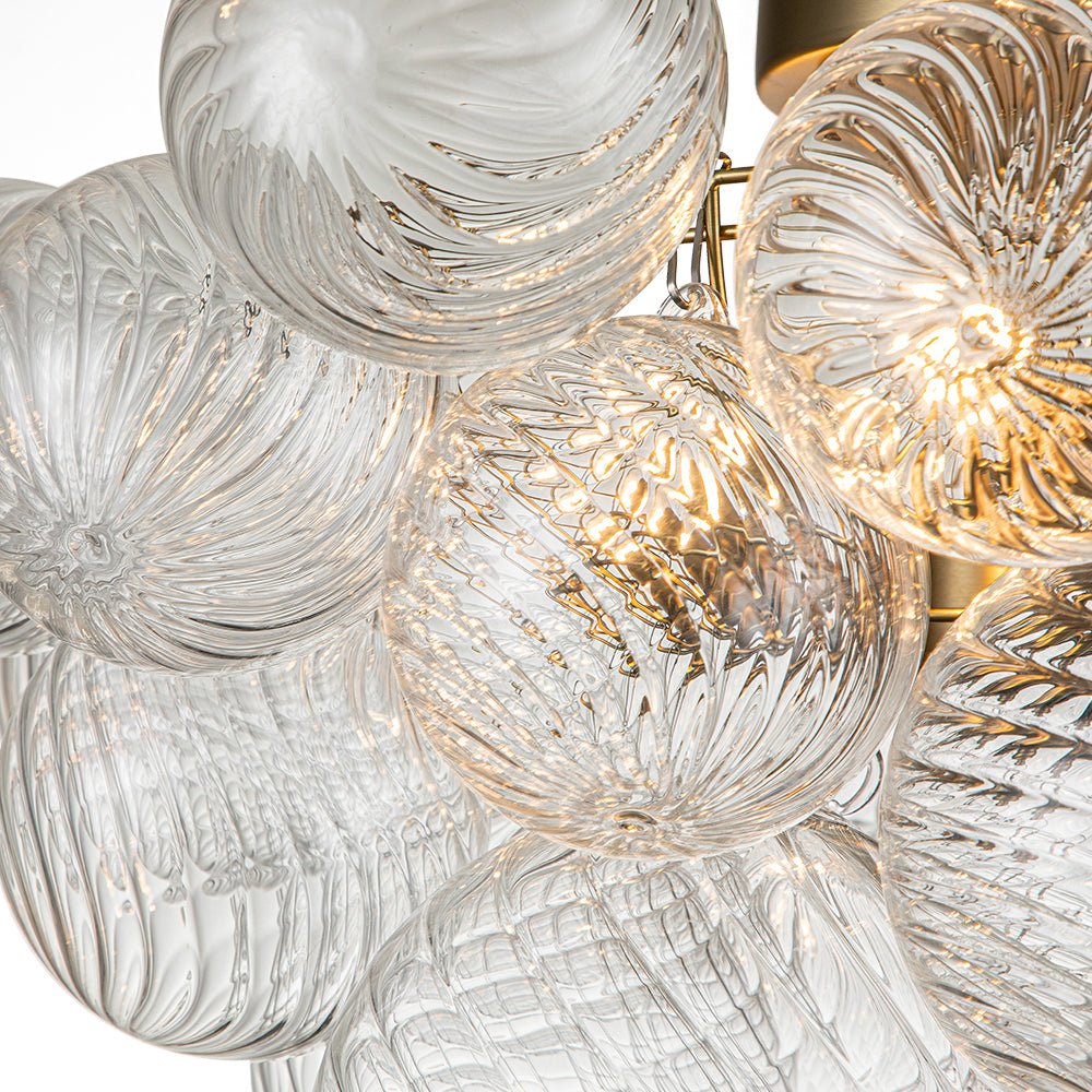 Brillia Modern Glass Bubble Semi Flush Chandelier