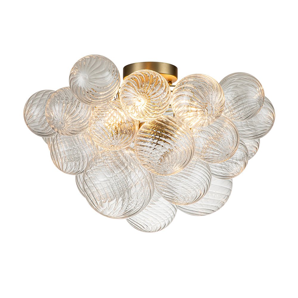 Brillia Modern Glass Bubble Semi Flush Chandelier
