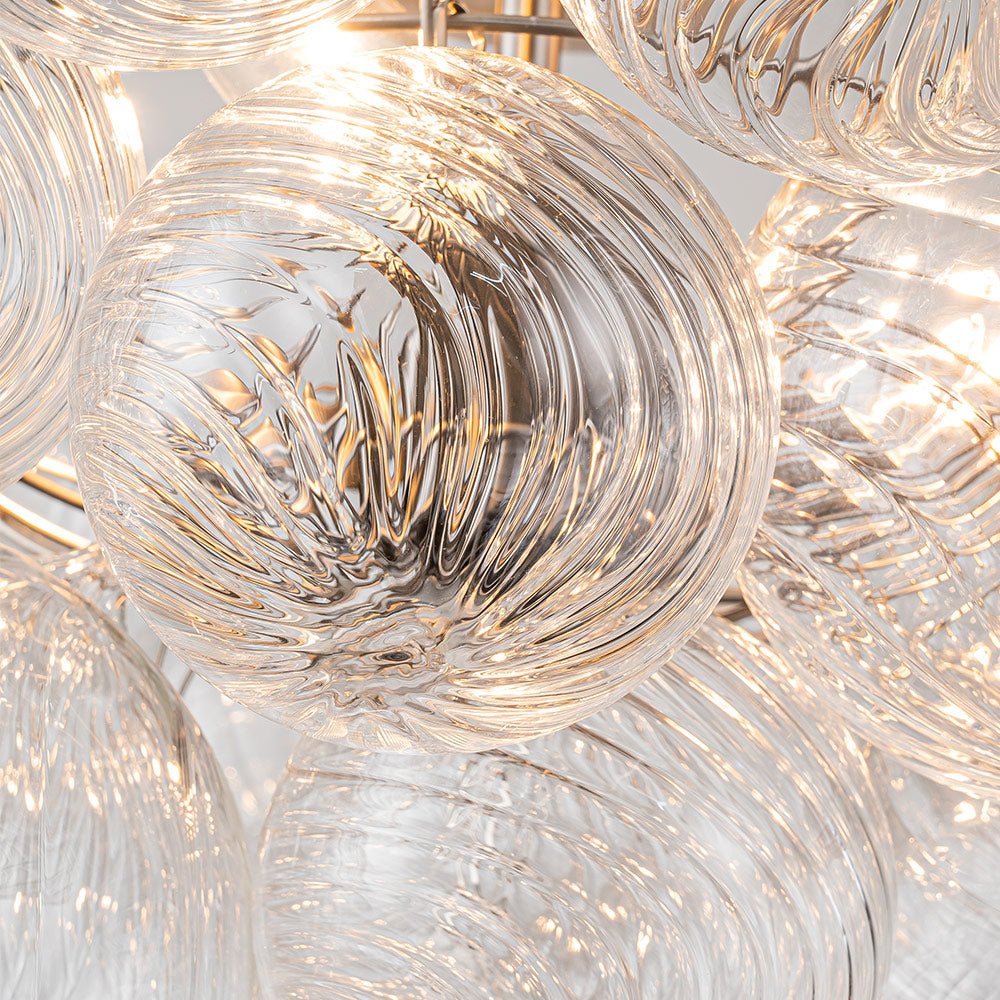 Brillia Modern Glass Bubble Semi Flush Chandelier