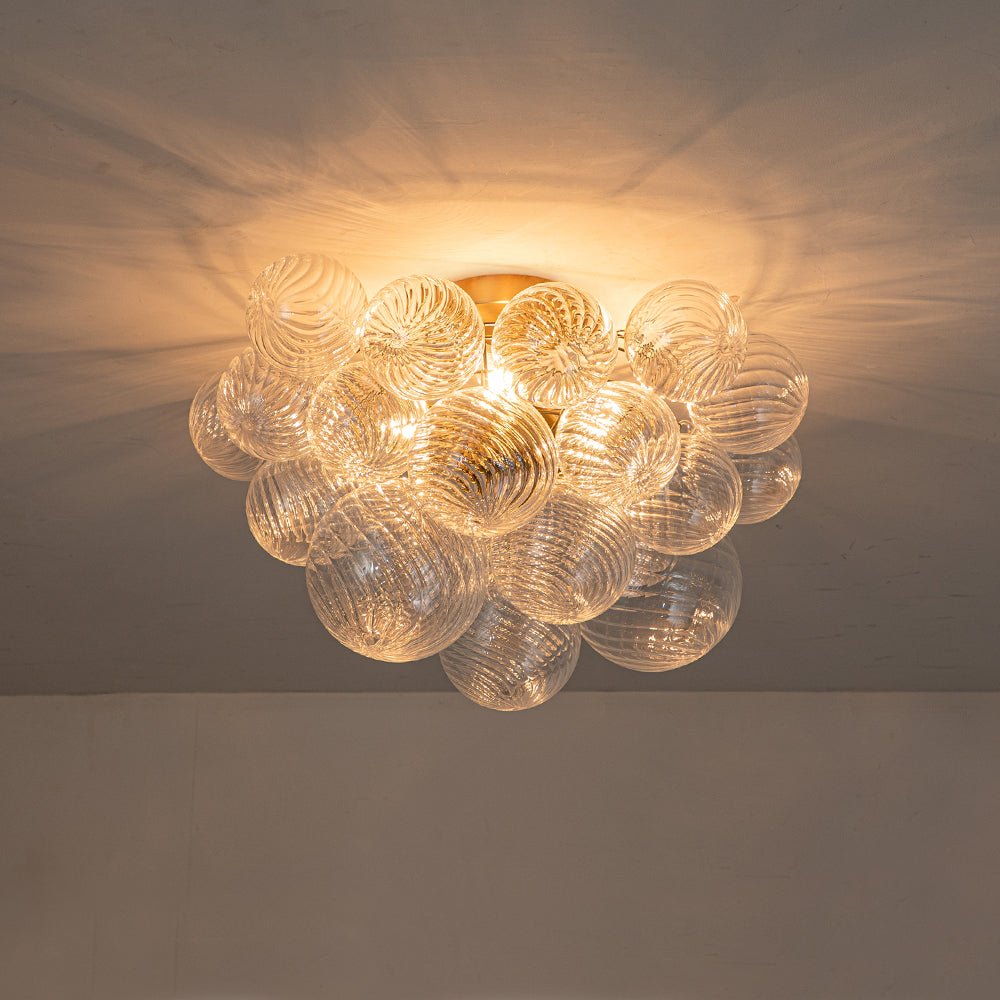 Brillia Modern Glass Bubble Semi Flush Chandelier