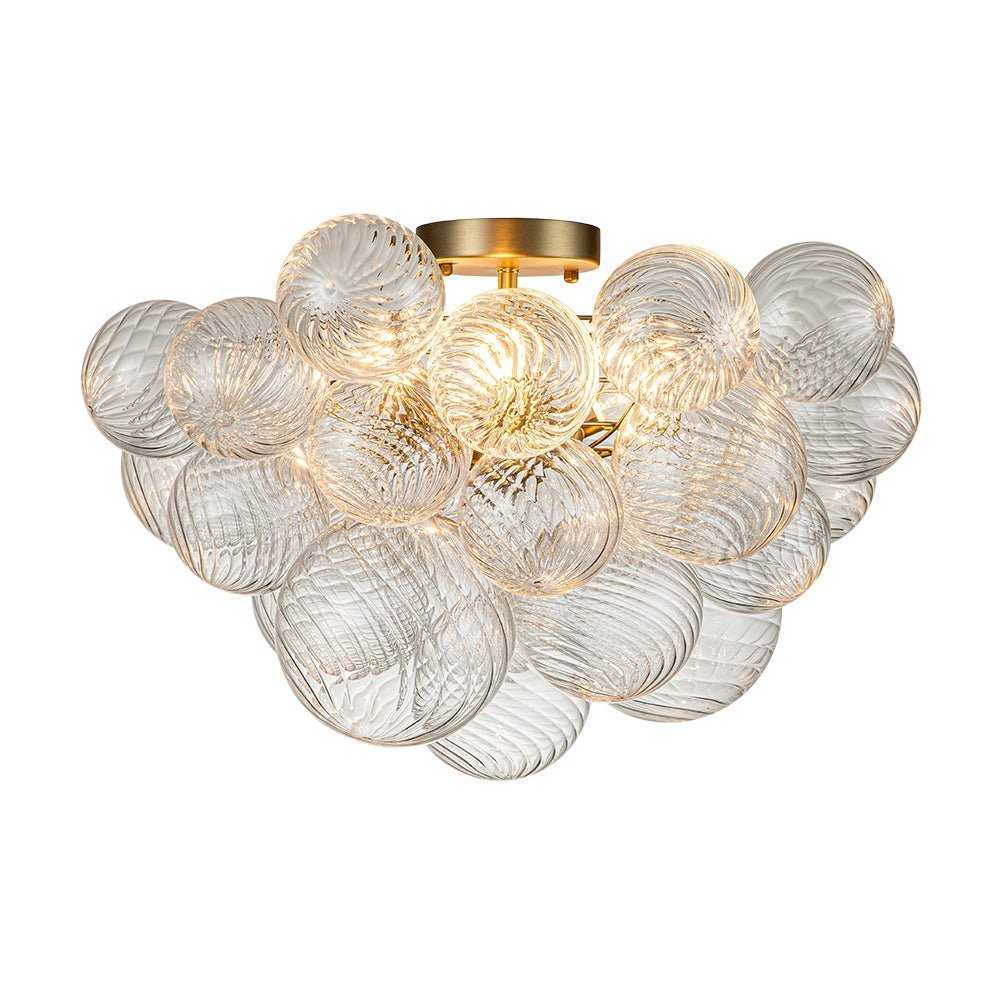 Brillia Modern Glass Bubble Semi Flush Chandelier