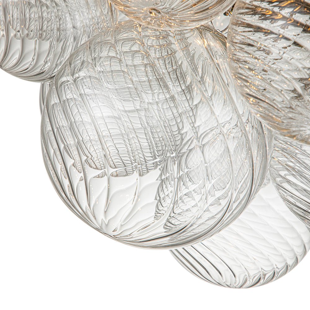 Brillia Modern Glass Bubble Semi Flush Chandelier
