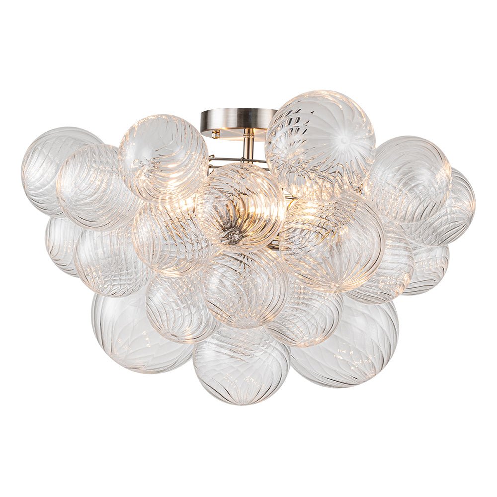 Brillia Modern Glass Bubble Semi Flush Chandelier