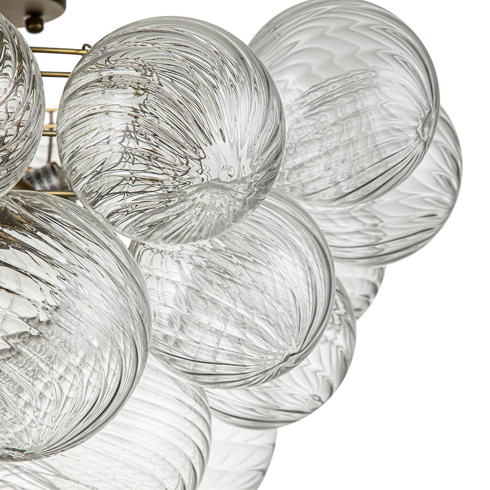Brillia Modern Glass Bubble Semi Flush Chandelier