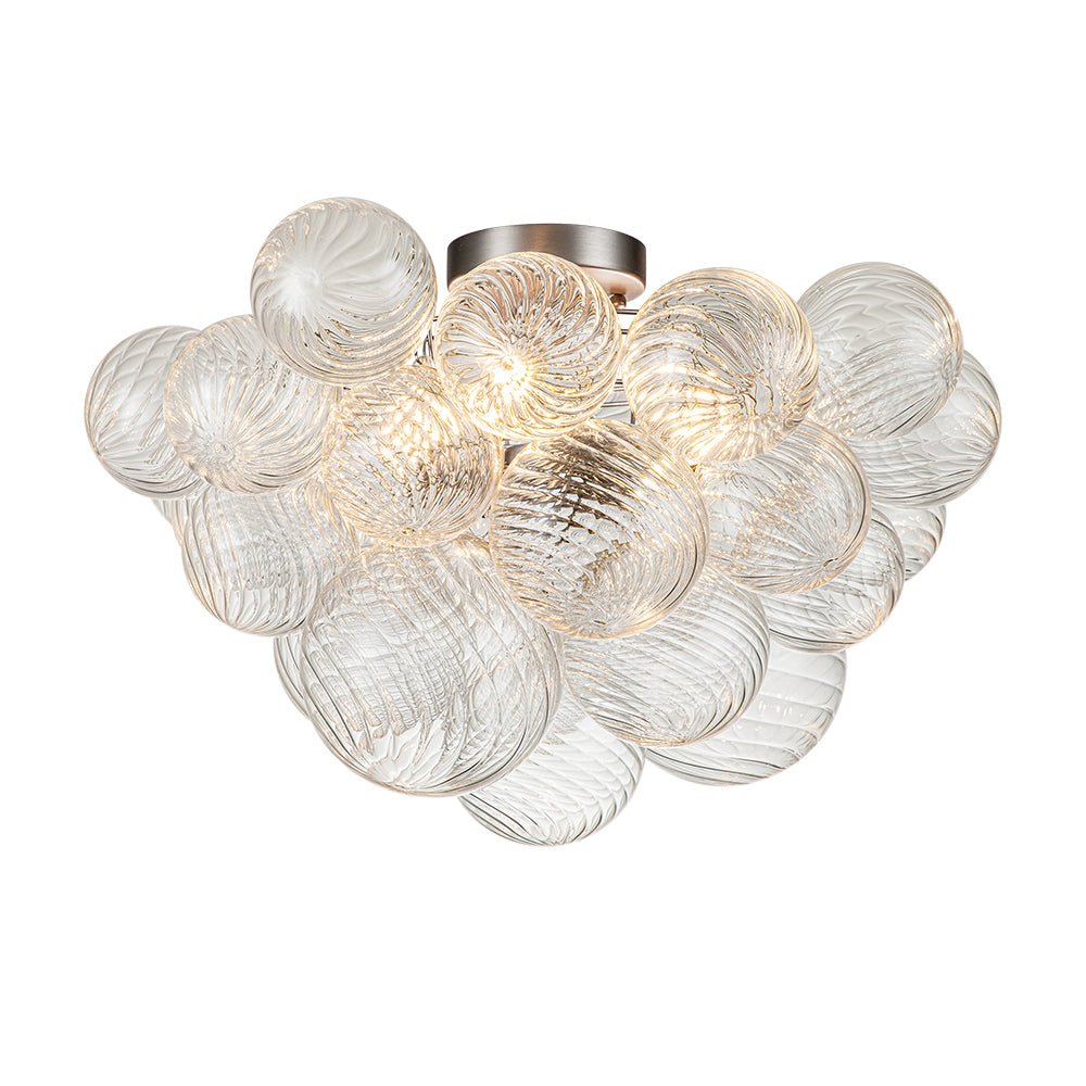 Brillia Modern Glass Bubble Semi Flush Chandelier