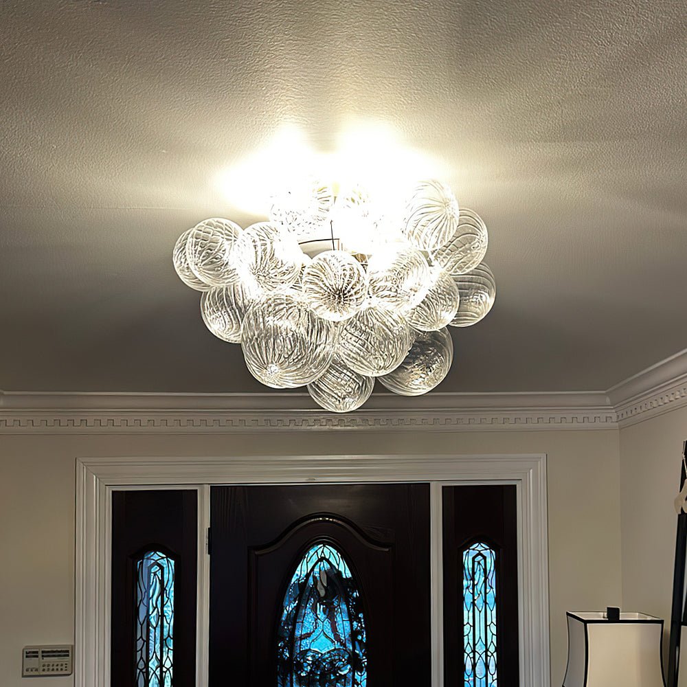 Brillia Modern Glass Bubble Semi Flush Chandelier