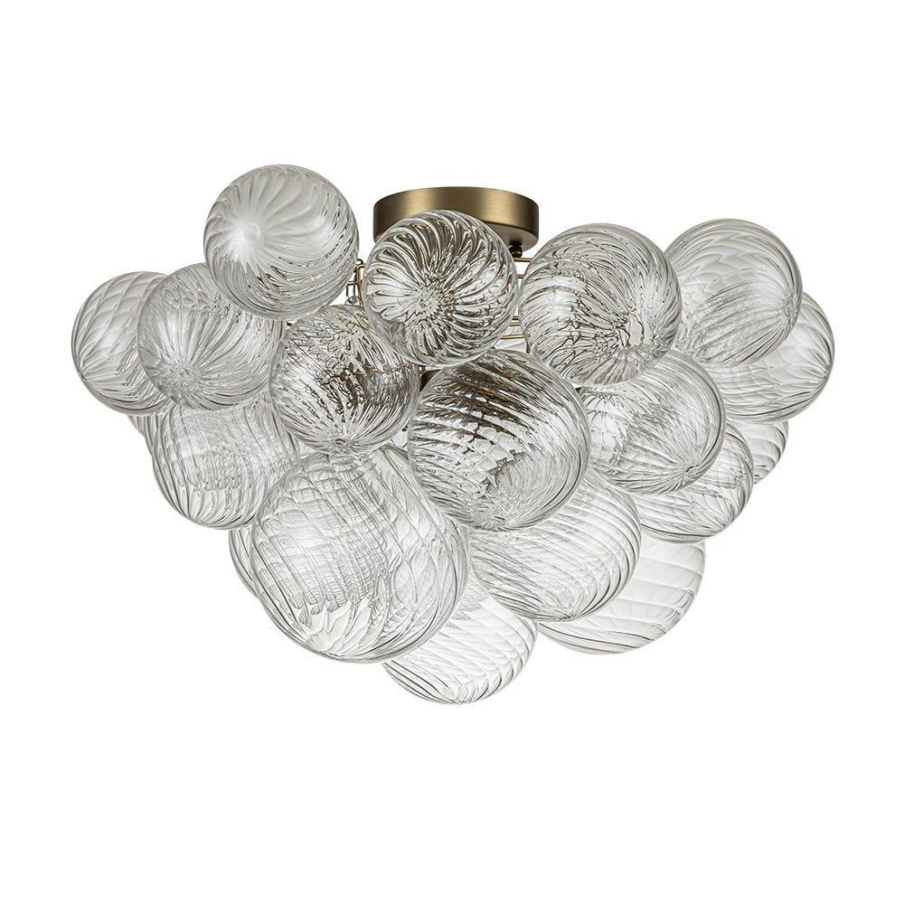 Brillia Modern Glass Bubble Semi Flush Chandelier