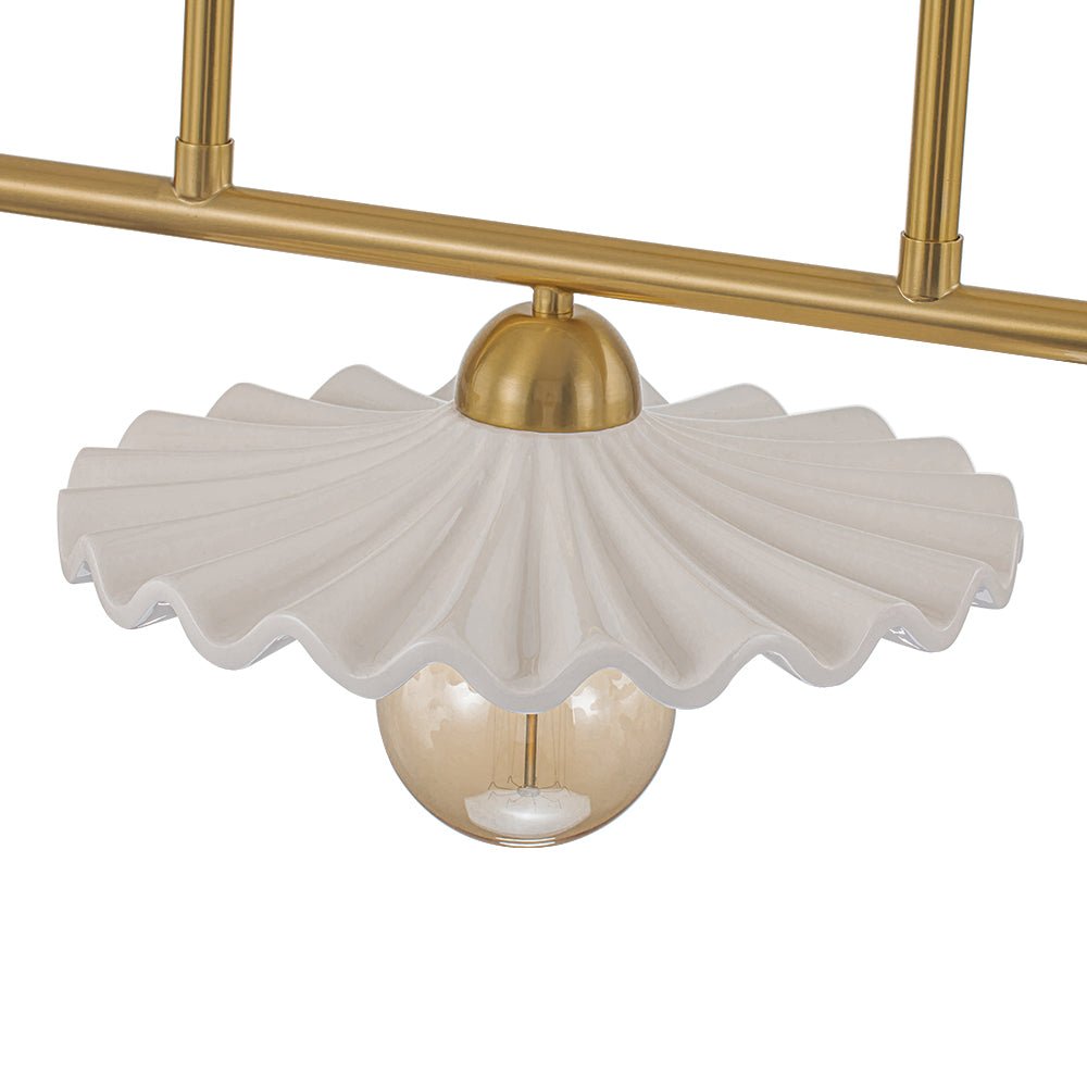 Glorulix Creamy Ceramic Linear Metal Pendant Light
