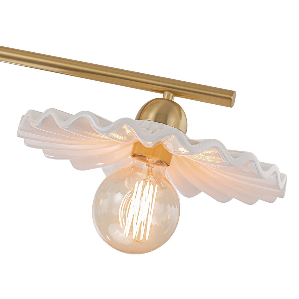Glorulix Creamy Ceramic Linear Metal Pendant Light