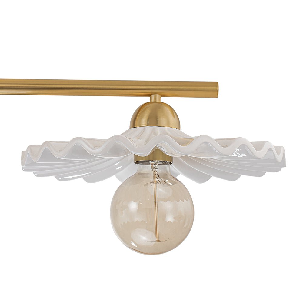 Glorulix Creamy Ceramic Linear Metal Pendant Light