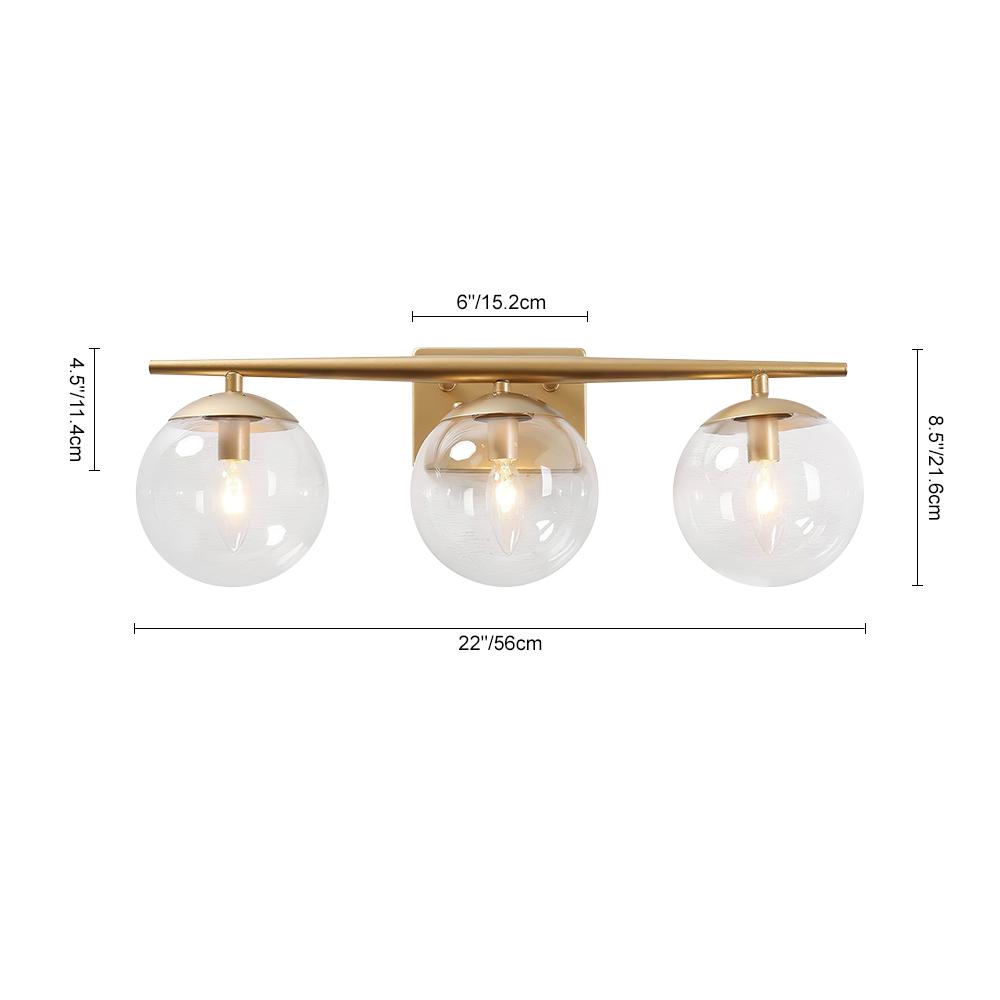 Tindur Globe Modern Metal Vanity Wall Light