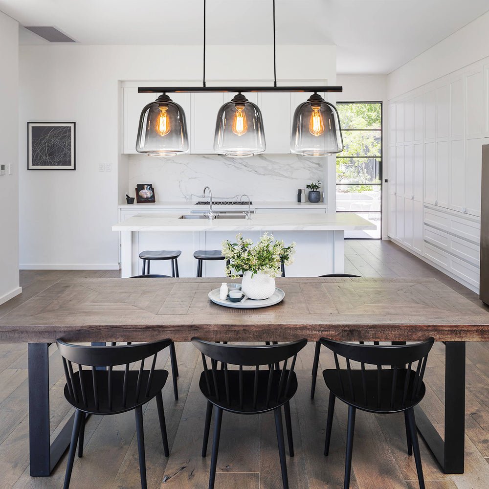 Ulfuvum Gradual Shade Linear Smoked Glass Pendant Light