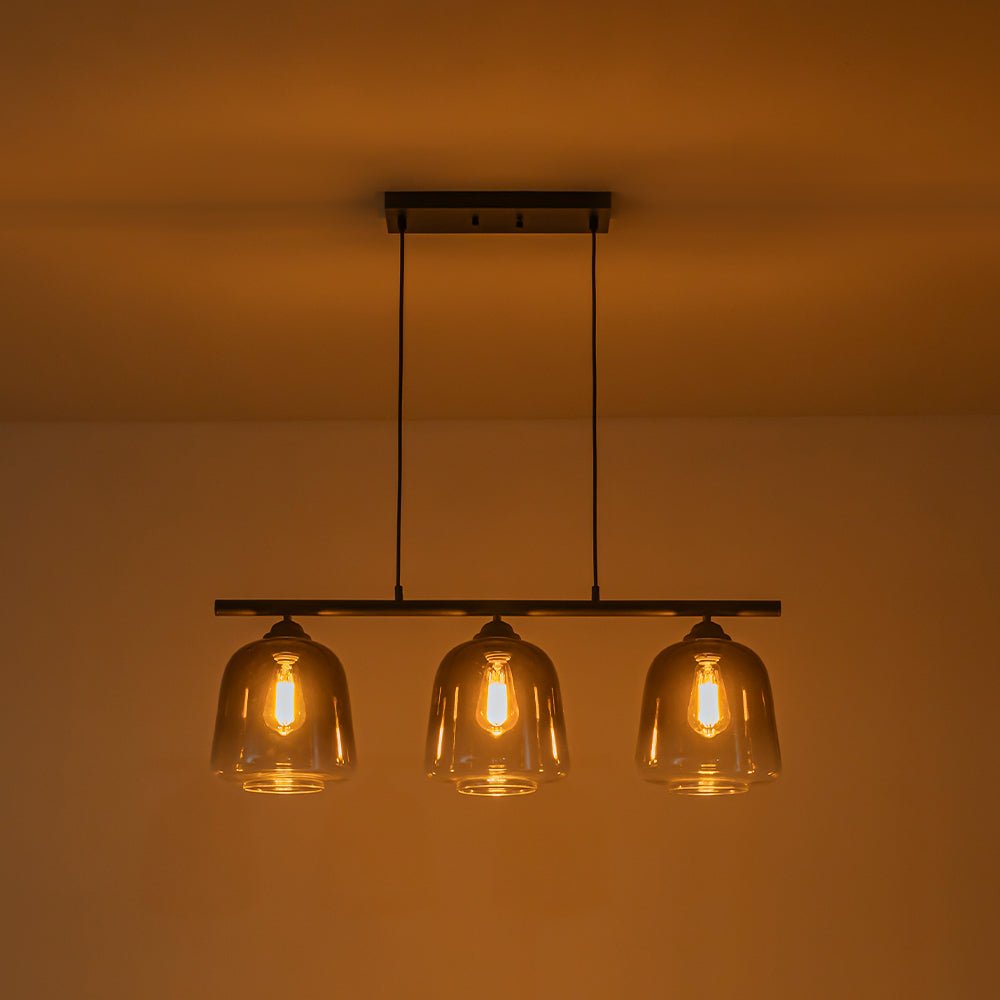 Ulfuvum Gradual Shade Linear Smoked Glass Pendant Light