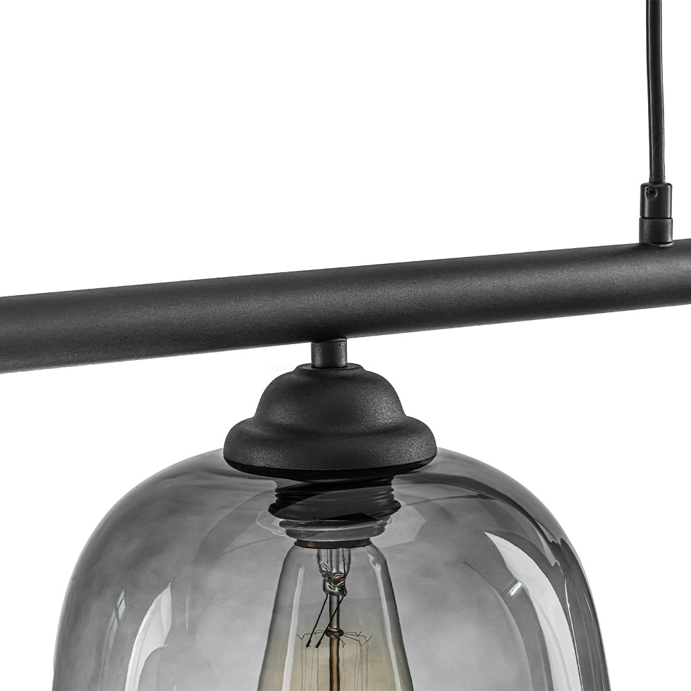 Ulfuvum Gradual Shade Linear Smoked Glass Pendant Light